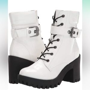 Juicy Couture White Combat Boots size 10